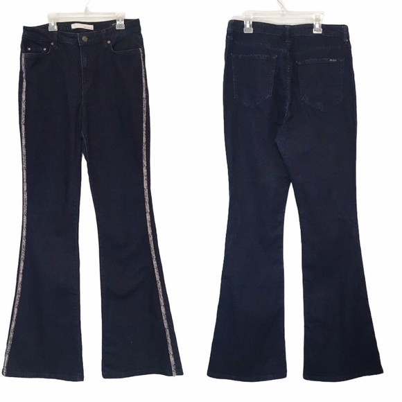 ELLA MOSS Bootcut High Rise Python Pinstripe Flare Jeans Size 30 - Picture 16 of 16